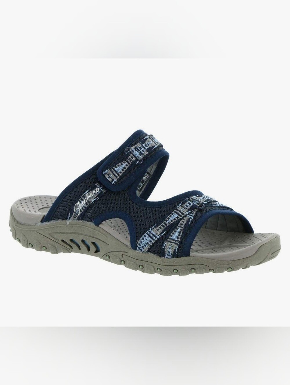 Skechers Reggae Womens  Navy Comfort Slide Sandal
